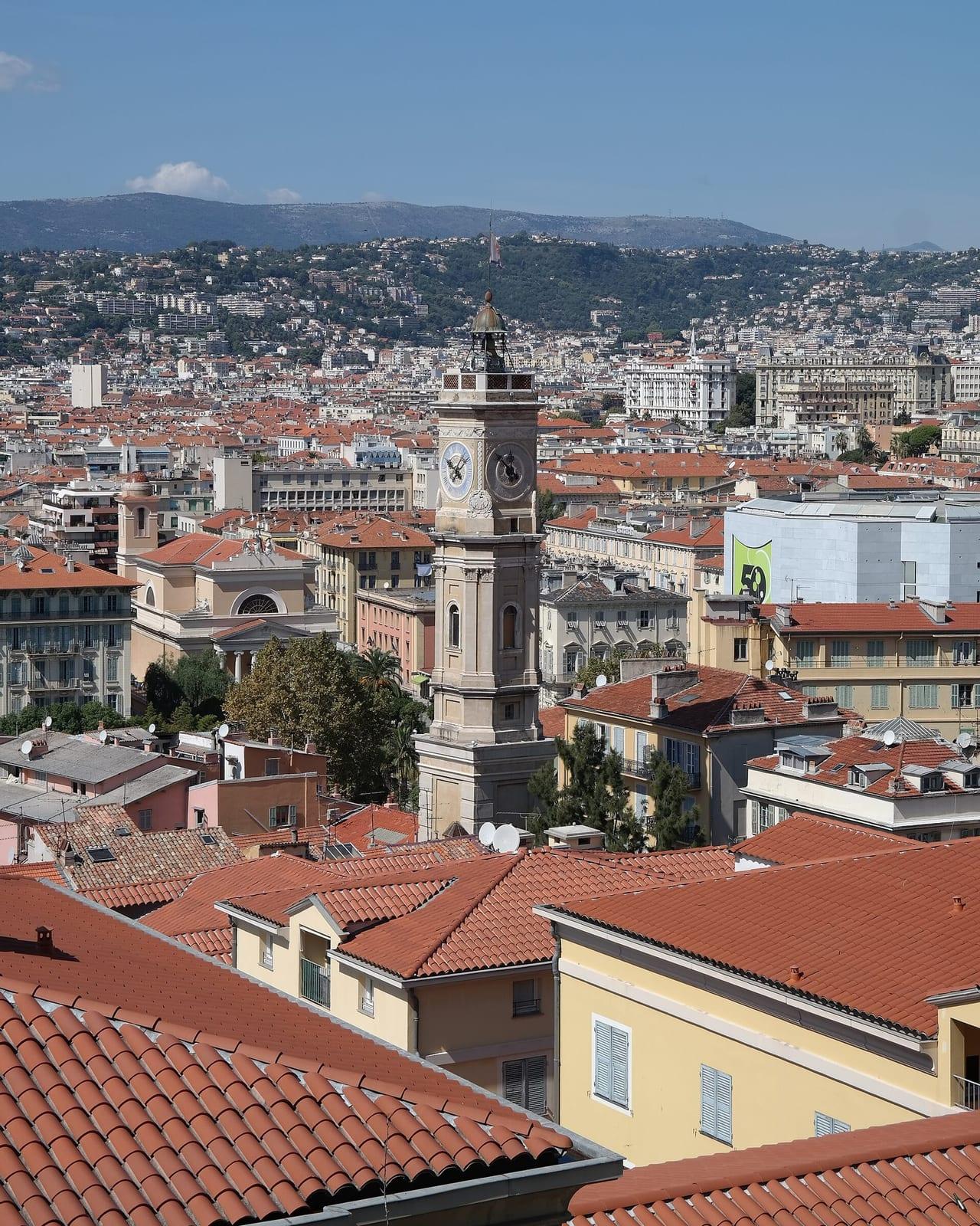 The roofs of old Nice seen from the castle hill